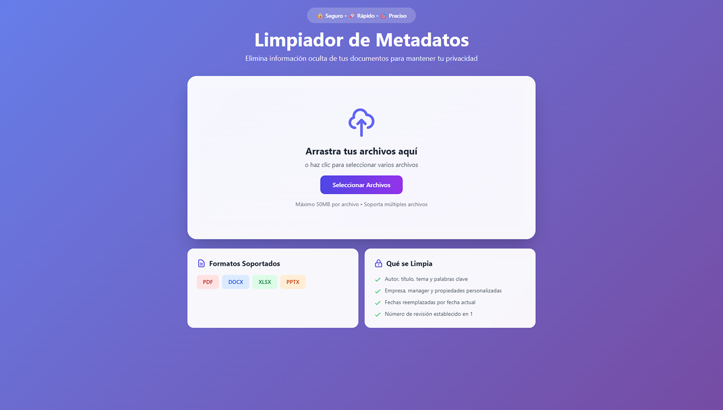 Limpidador de Metadatos – Protección de Privacidad en Documentos